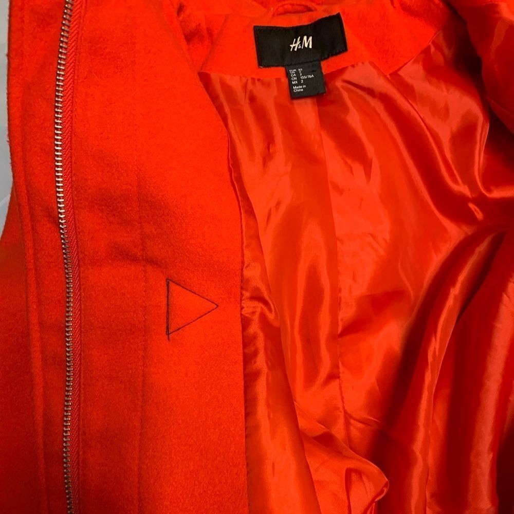 H&M red toggle button pea coat - Picture 8 of 9